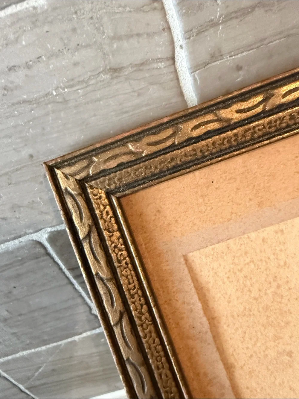 Charming Vintage Gilded Frame with Mat Insert 6” x 8” x .4”